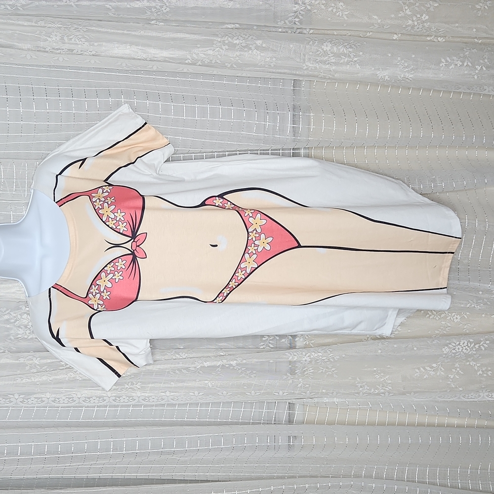 Vintage Bikini Girl Swim Suit Coverup SzL/XL